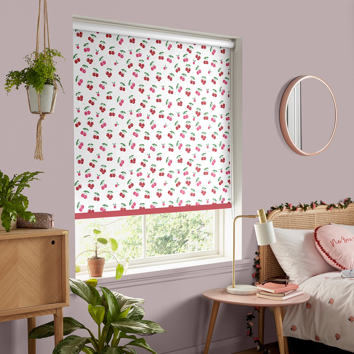 Product photograph of Skinny Dip Cherrys Natural Roller Blind from Choice Furniture Superstore.